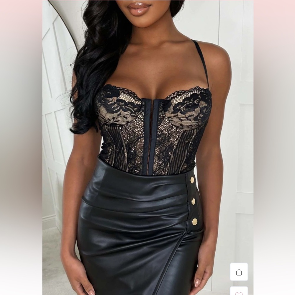 🖤 Black Lace Bustier Top